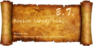 Bovics Tarzícia névjegykártya